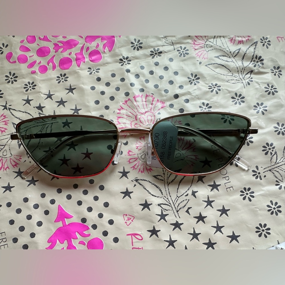 Free People Black and Gold Aviator Sunglasses